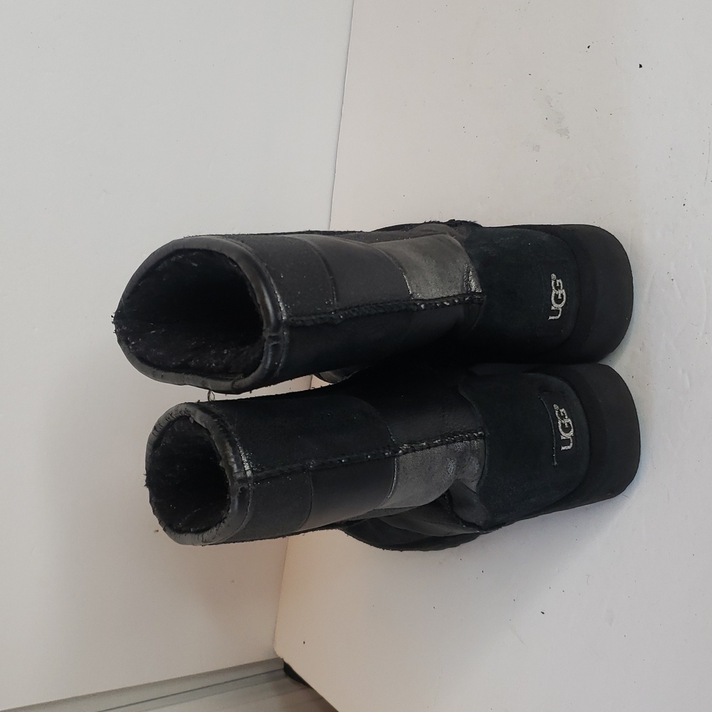 Ugg Boots Patchwork Black Sparkles Gray Size 8 - image 6